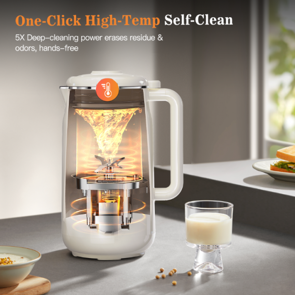 10 in 1 Nut Milk Maker Machine，42oz IMD Screen Almond Milk Maker, Soy Milk Maker with Self-Cleaning, Delay Start, Keep Warm, Automatic Plant-Based Milk Blender for Juice, smoothie, Soup, Boil Water