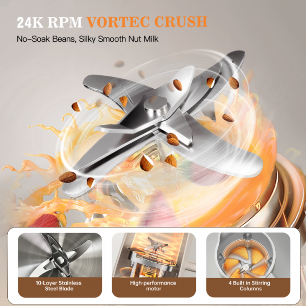 10 in 1 Nut Milk Maker Machine，42oz IMD Screen Almond Milk Maker, Soy Milk Maker with Self-Cleaning, Delay Start, Keep Warm, Automatic Plant-Based Milk Blender for Juice, smoothie, Soup, Boil Water